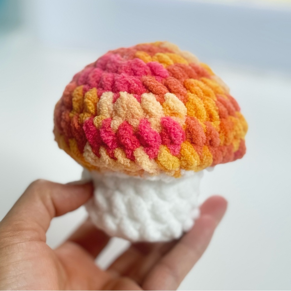 Handmade Crochet Mushroom Kawaii Colorful Plushie